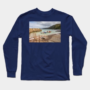 Clovelly Fishing Boats, North Devon, England Long Sleeve T-Shirt